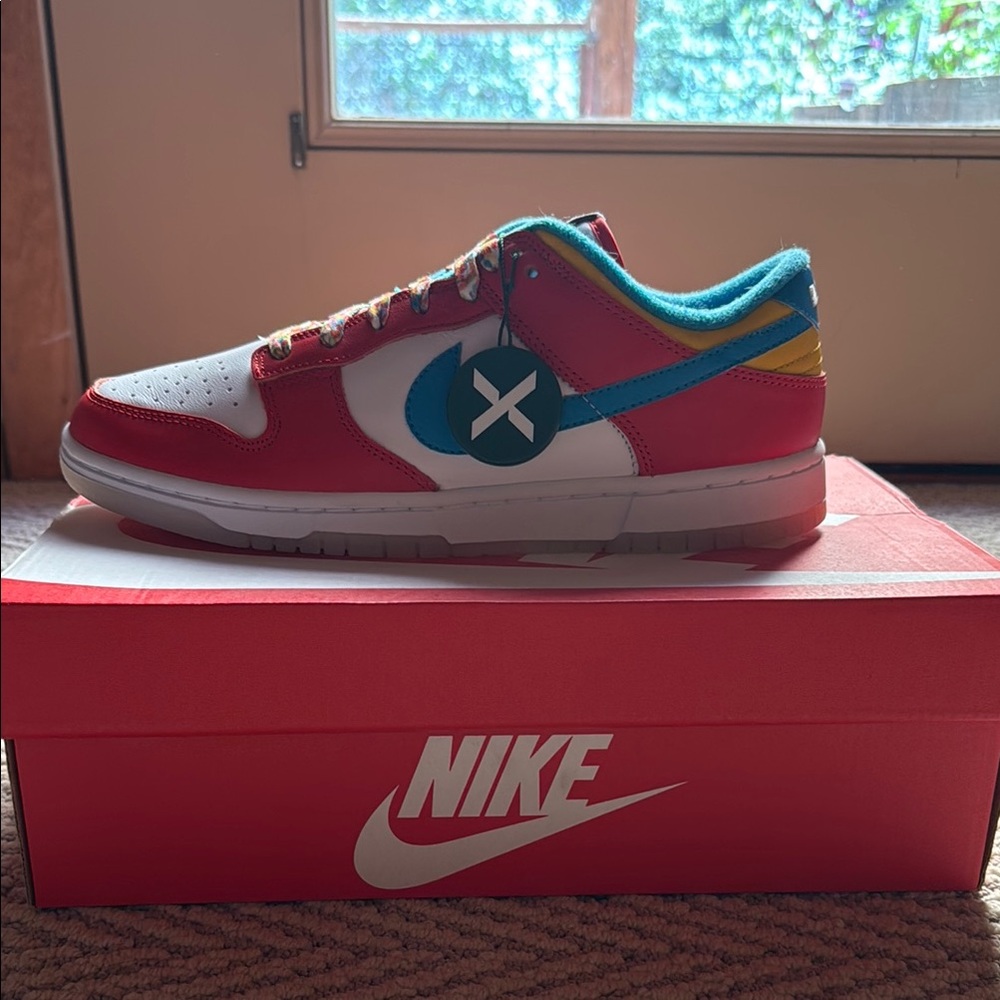 Nike Red and Blue Sneakers Classic Low-Top Design